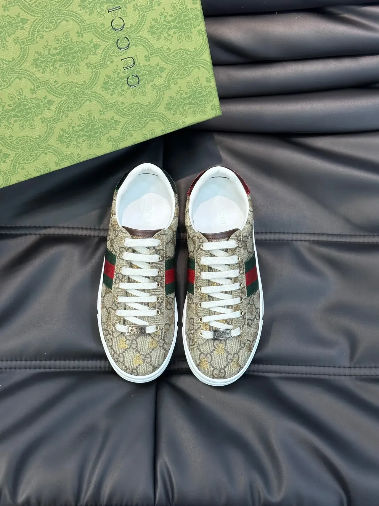 Gucci Ace GG Supreme Beige Green Red Web लाइफस्टाइल स्नीकर 2