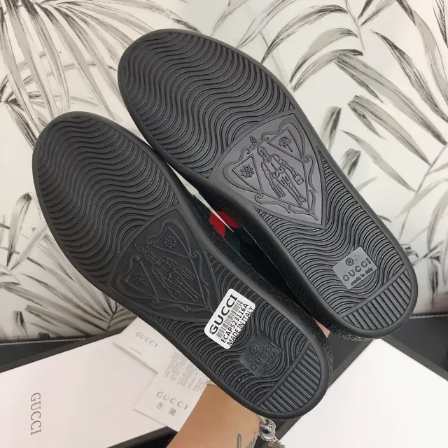 Gucci Ace GUCCY Tênis lifestyle de couro preto 2