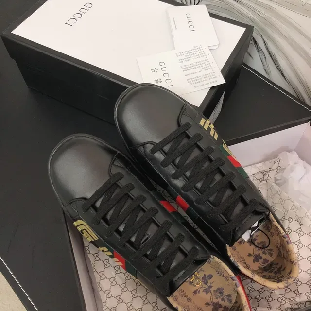 Gucci Ace GUCCY Tênis lifestyle de couro preto 4