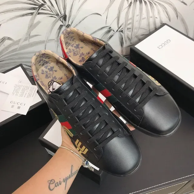 Gucci Ace GUCCY Tênis lifestyle de couro preto 8