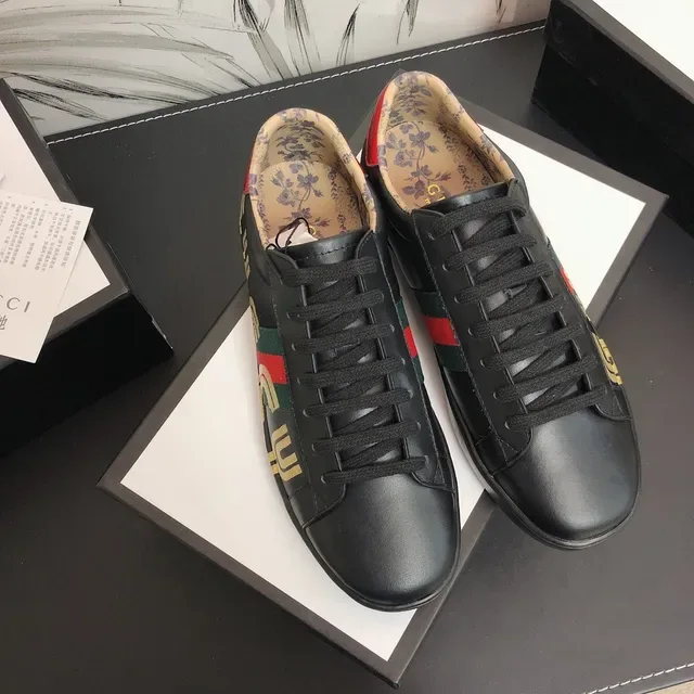 Gucci Ace GUCCY Tênis lifestyle de couro preto 9