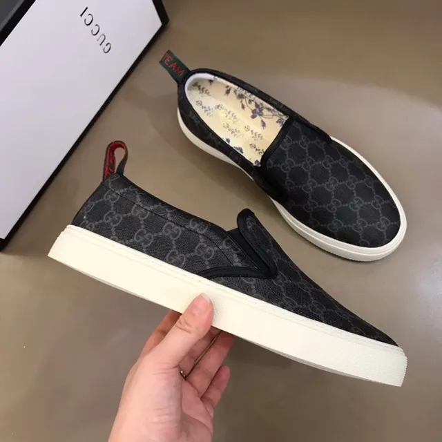 Gucci Ace Loafer Black GG Monogram Canvas Slip-On Loafer 4