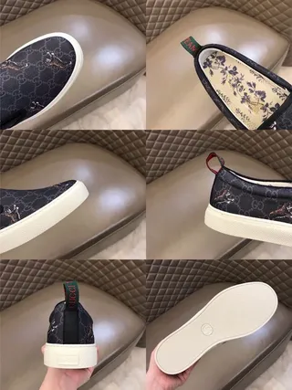 Gucci Ace Loafer Black GG Monogram Canvas Slip-On Loafer 7