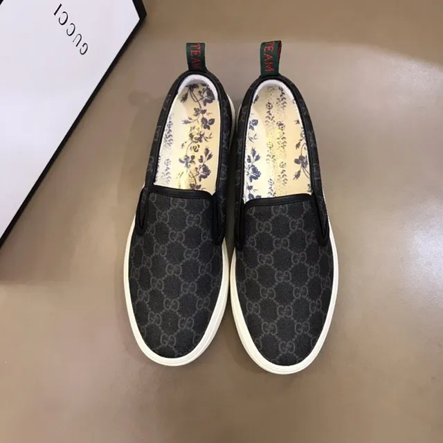 Gucci Ace Loafer Black GG Monogram Canvas Slip-On Loafer 9