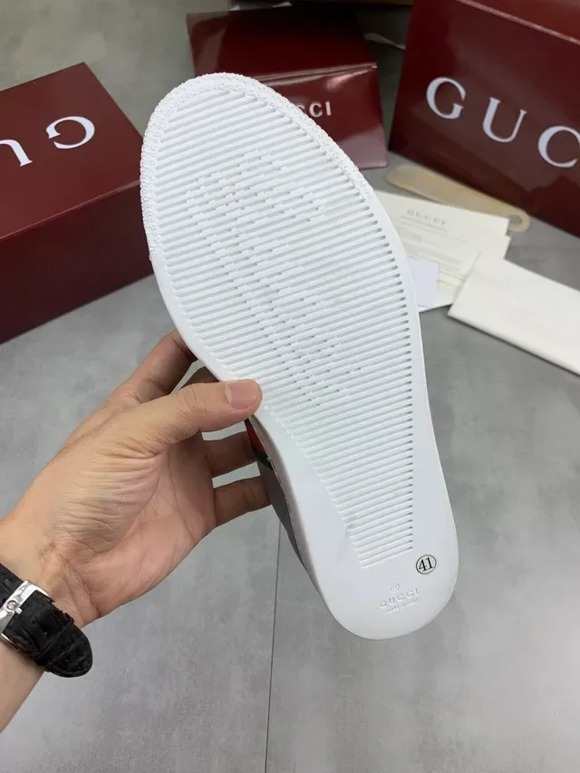 Gucci Ace Plata Metálica Rayas Web Zapatillas Lifestyle 2