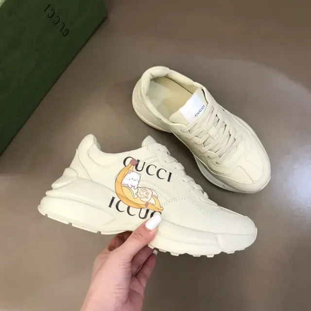 Gucci Ace Off-White Cartoon Graphic Chunky Sneakers 6
