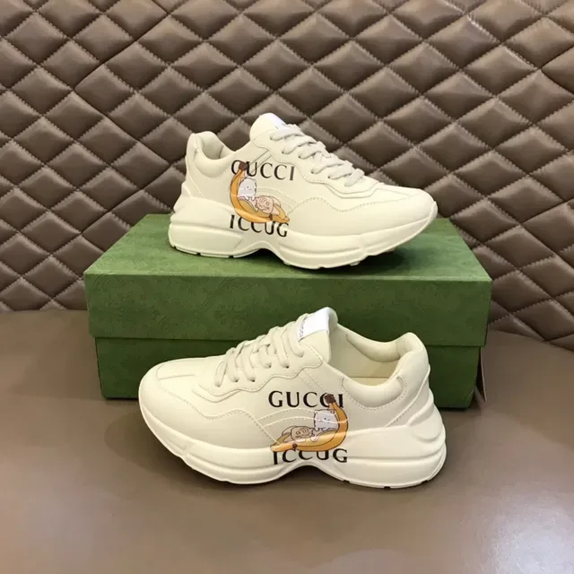 Gucci Ace Off-White Cartoon Graphic Chunky Sneakers 7
