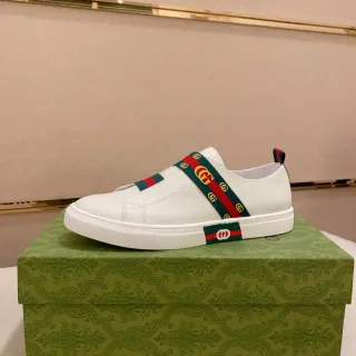 Gucci Ace Web Strap Zapatos Lifestyle de Cuero Blanco