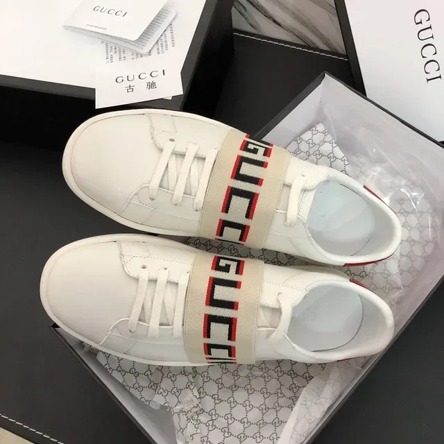 Gucci Ace White Red Black Web Strap Lifestyle Sneakers 4