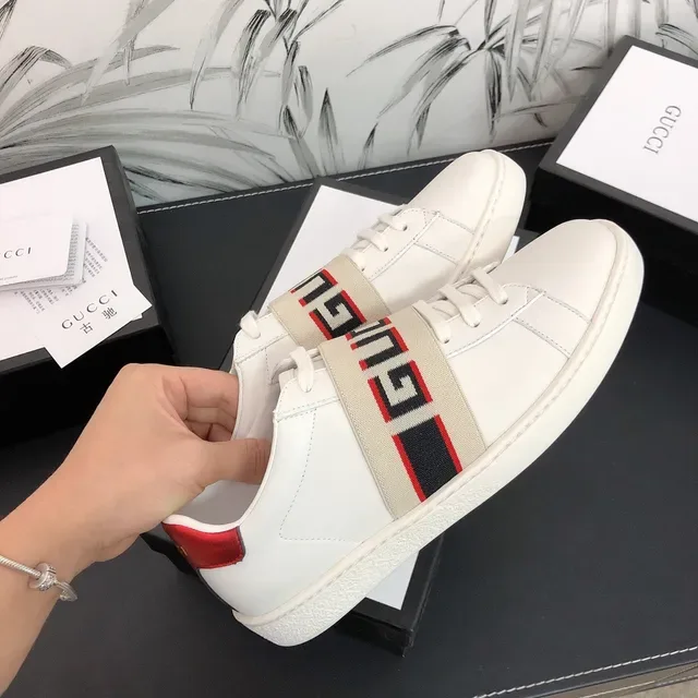 Gucci Ace White Red Black Web Strap Lifestyle Sneakers 7