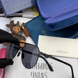 Gucci Aviator কালো মেটাল গ্রেডিয়েন্ট লেন্স সানগ্লাস
