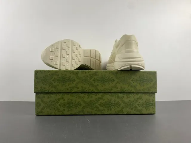 Gucci Chaussures Chunky Beige Semelle Multicolore Cuir Supérieur 16