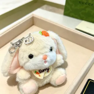 Gucci Beige Pink Plush Rabbit Carrot-Themed Crossbody Bag