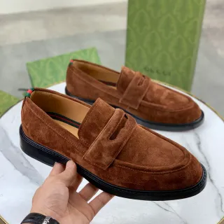 গুসি বাদামী কালো সুয়েড পেনি লোফার