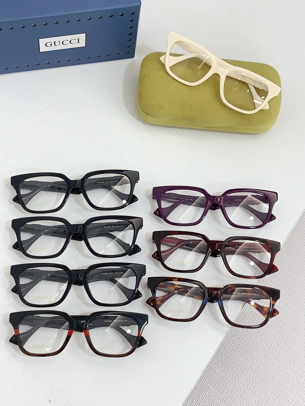 Gucci Burgundy Brown Rectangular Acetate Frame Tortoiseshell Optical Glasses 2