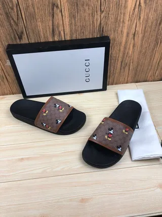 Gucci Disney Mickey Mouse GG Monogram Slide Slippers 2