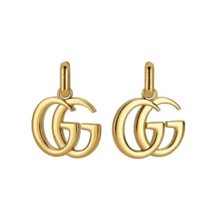 Gucci Double G أقراط ذهبي اللون شعار متشابك