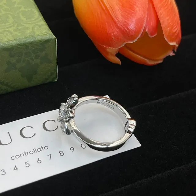 Gucci Flora Floral Pavé Interlocking G Ring 4