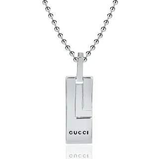 Gucci জ্যামিতিক আয়তাকার পেন্ডেন্ট নেকলেস