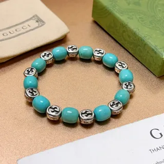 Pulsera Gucci GG Marmont Beads Turquesa y Plateada