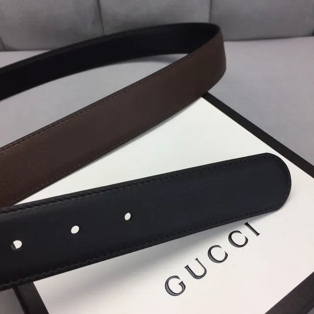 Gucci GG Marmont Black and Brown Leather Belt 7