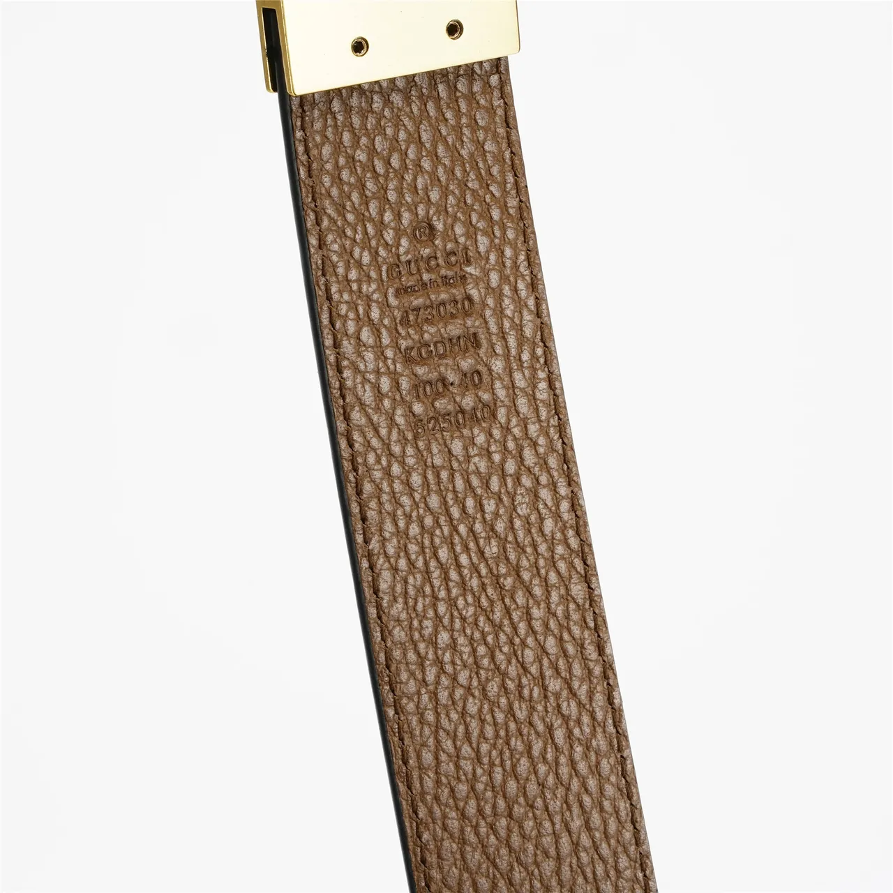 Gucci GG Marmont Black Gold Pebbled Interlocking G Buckle Leather Belt 7