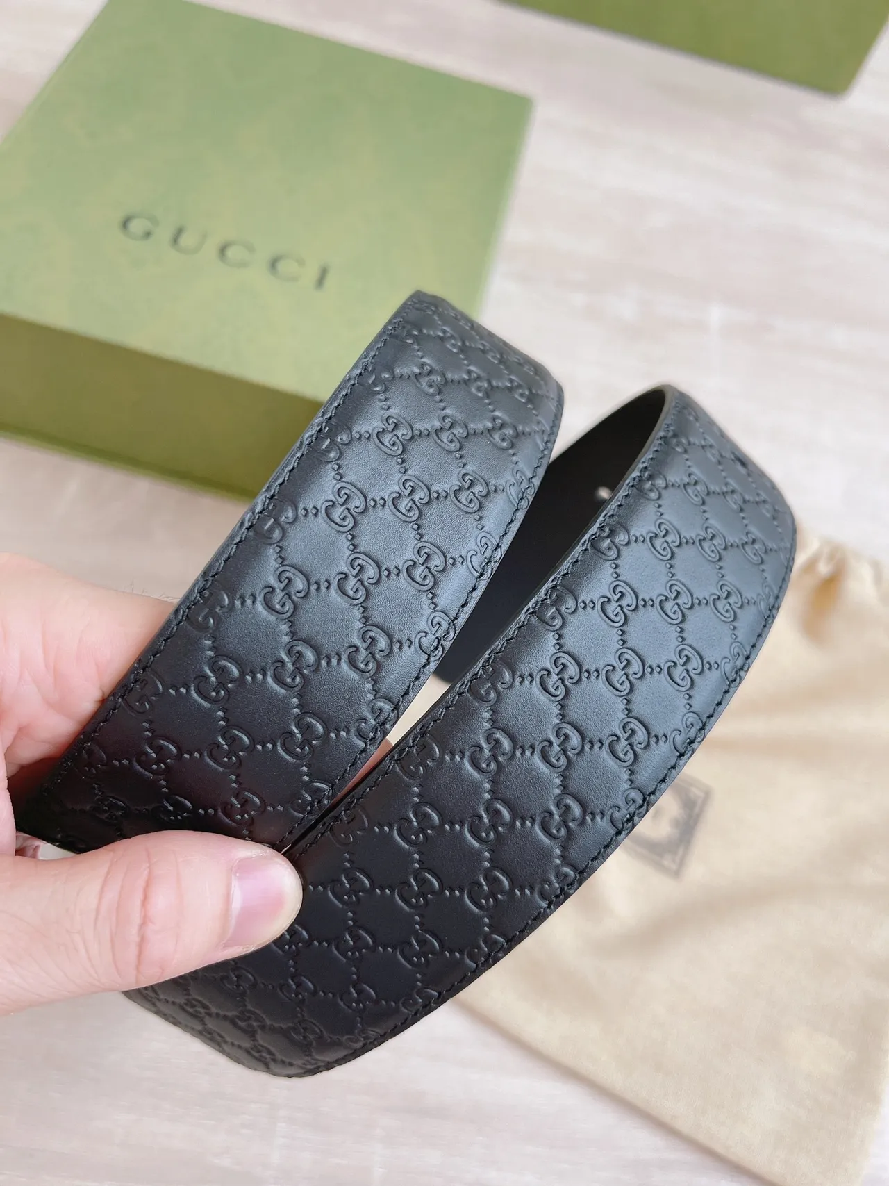 Gucci GG Marmont কালো চামড়ার বেল্ট 2