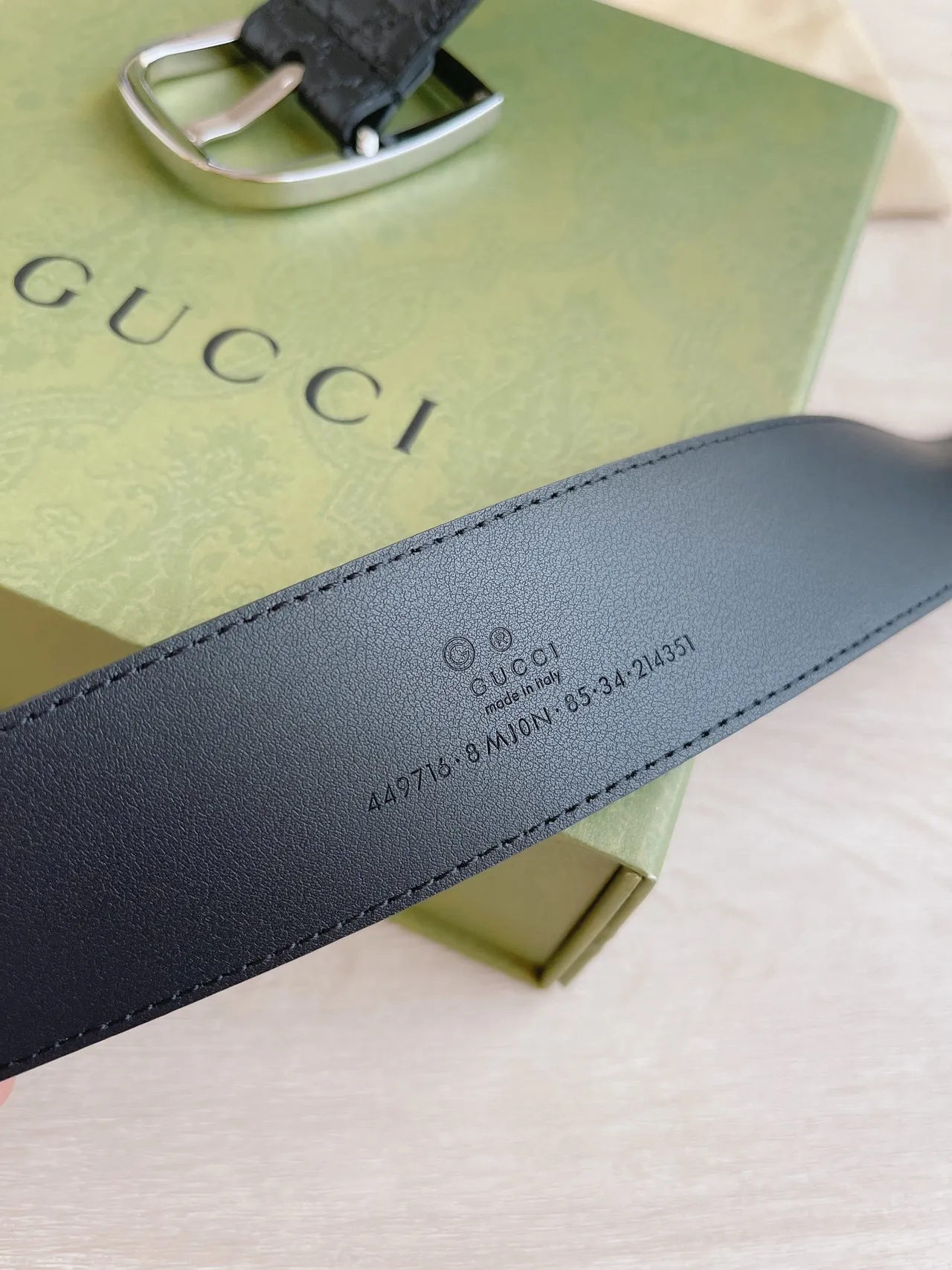 Gucci GG Marmont কালো চামড়ার বেল্ট 4