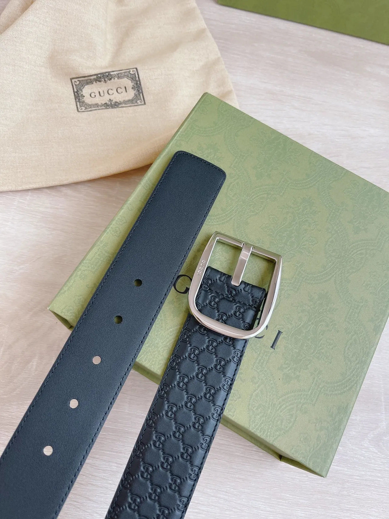 Gucci GG Marmont কালো চামড়ার বেল্ট 6