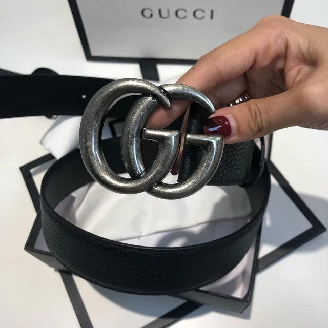 Gucci GG Marmont Ceinture en cuir noir grainé 4