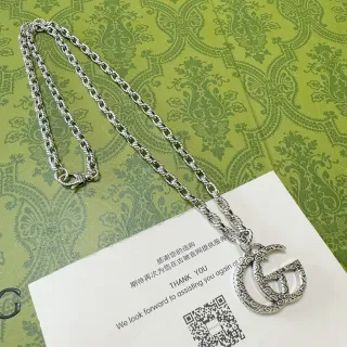 Gucci GG Marmont ফিলিগ্রি ইন্টারলকিং G সিলভার নেকলেস