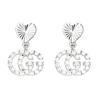 Gucci GG Marmont Heart و Double G كريستال أقراط