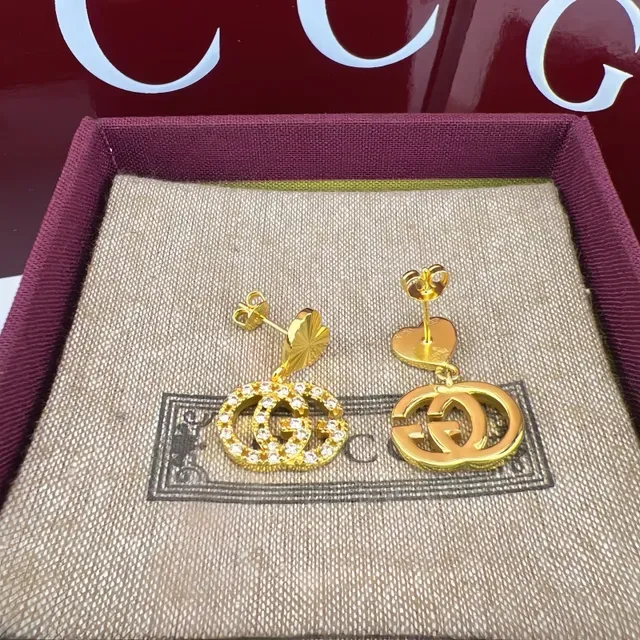 Gucci GG Marmont হার্ট এবং Double G ক্রিস্টাল ইয়াররিংস 3