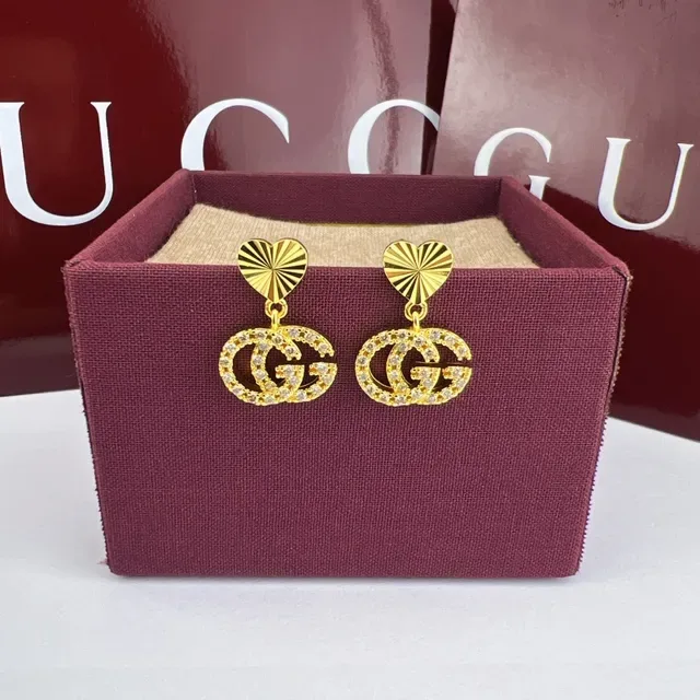 Gucci GG Marmont হার্ট এবং Double G ক্রিস্টাল ইয়াররিংস 7