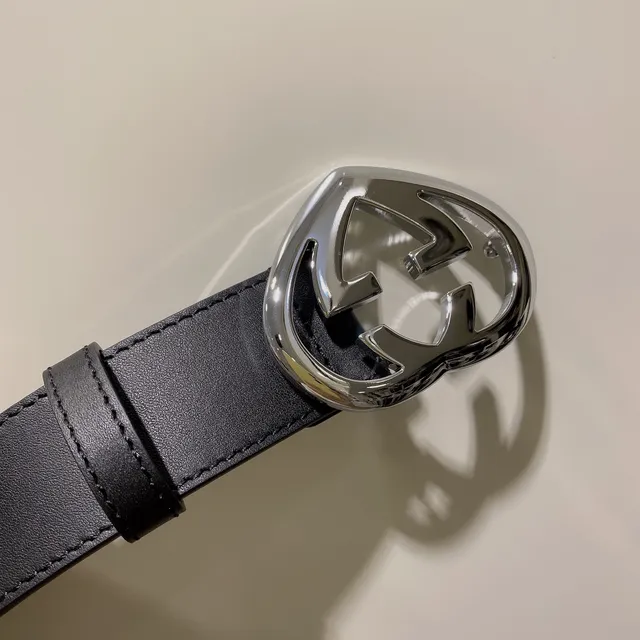 Gucci GG Marmont fivela de coração cinto de couro preto 6