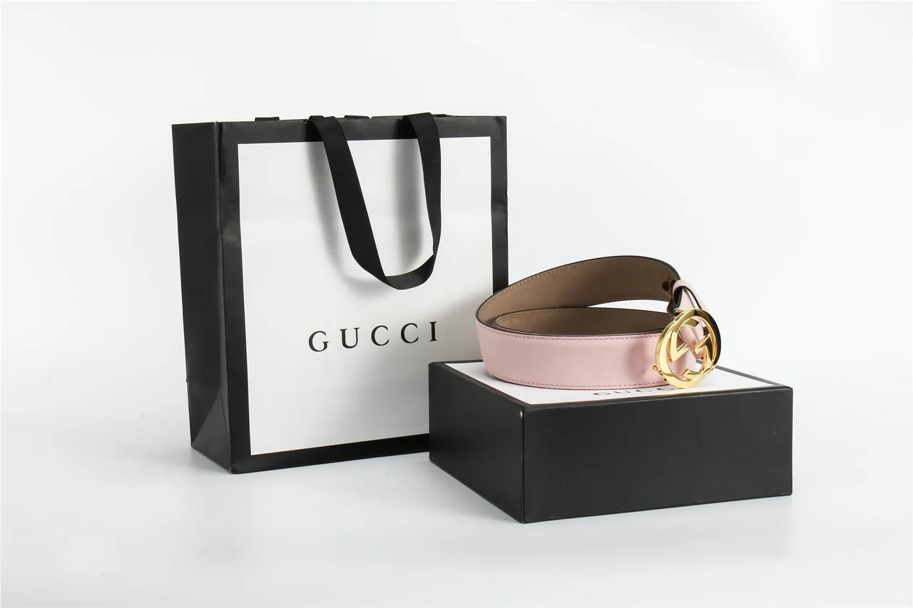 Gucci GG Marmont Cinto de couro rosa 5
