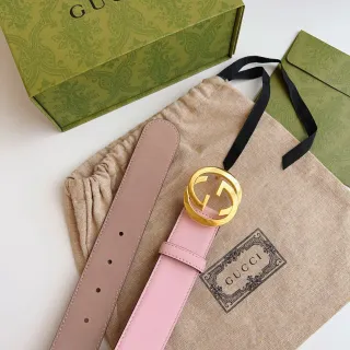 Gucci GG Marmont Cinturón de Cuero Rosa