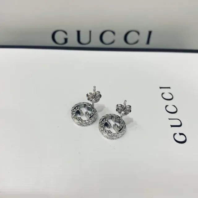 Gucci GG Marmont Silver Interlocking G Logo Circular Stud Earrings 7