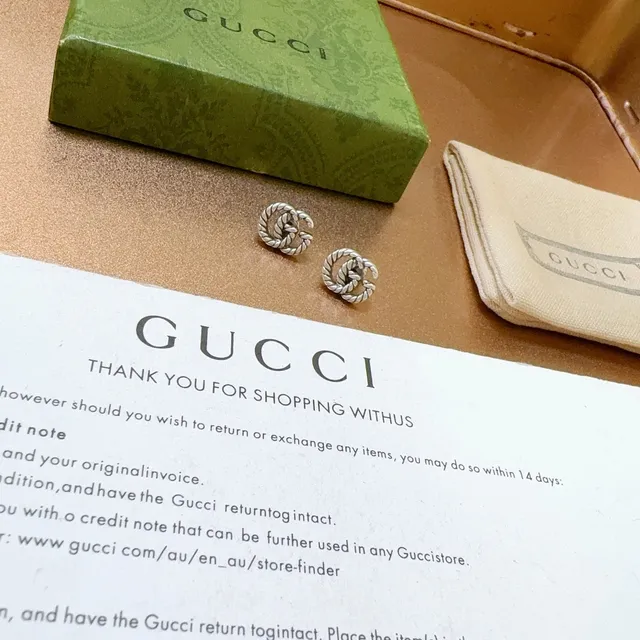 Gucci GG Marmont Twisted Rope Interlocking G Stud Earrings 3