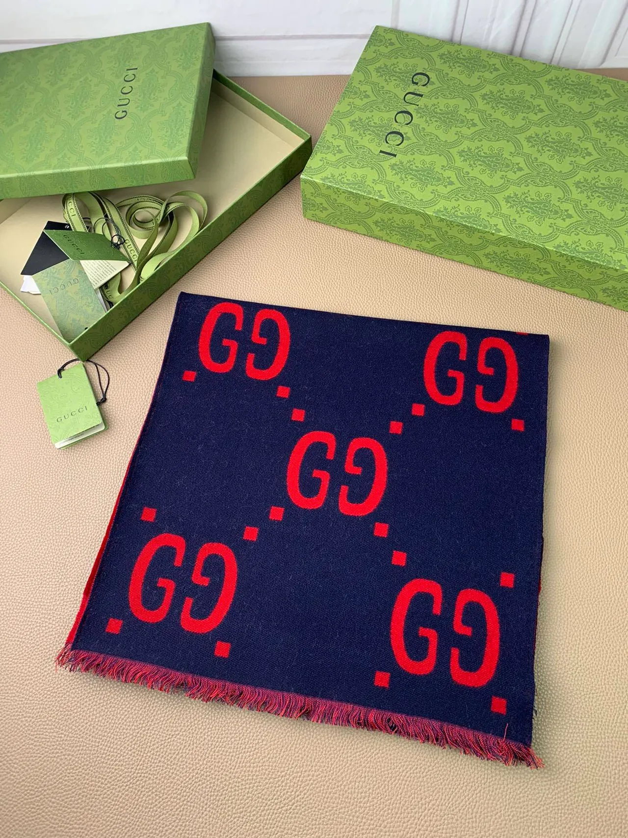 Gucci GG Monogram Double-Faced Cashmere Scarf 5