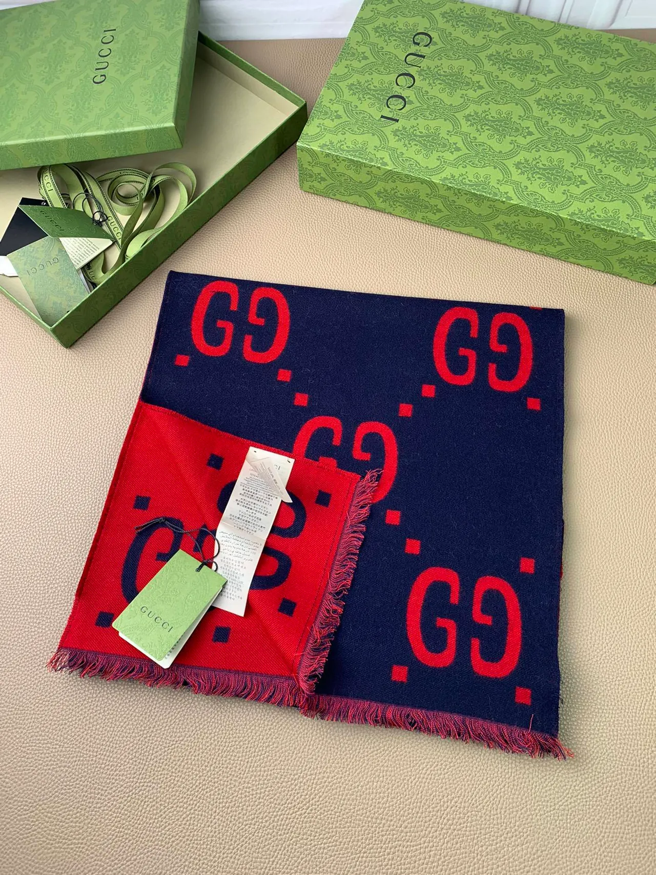 Gucci GG Monogram Double-Faced Cashmere Scarf 6