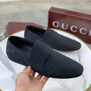 Gucci GG Monogram Jacquard Black Slip-On Loafer