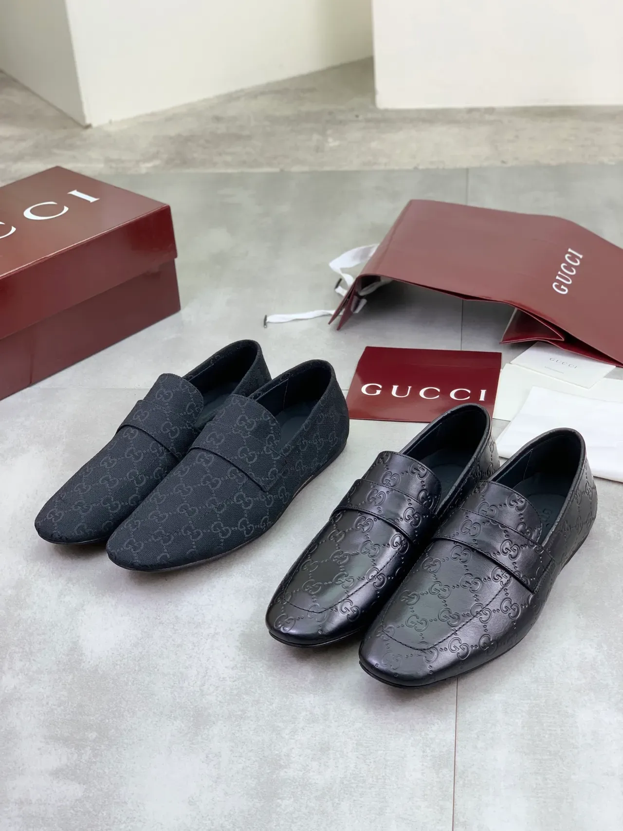 Gucci GG Monogram Jacquard Black Slip-On Loafer 2