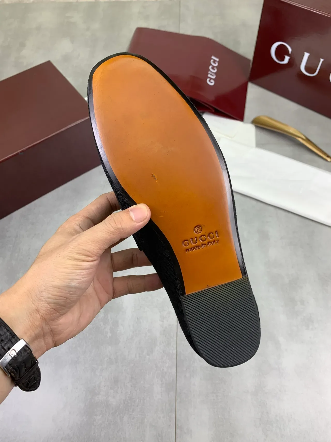 Gucci GG Monogram Jacquard Black Slip-On Loafer 4