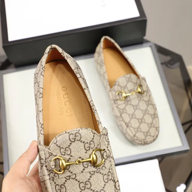 Gucci Horsebit 1955 Beige GG Monogram Loafers 4
