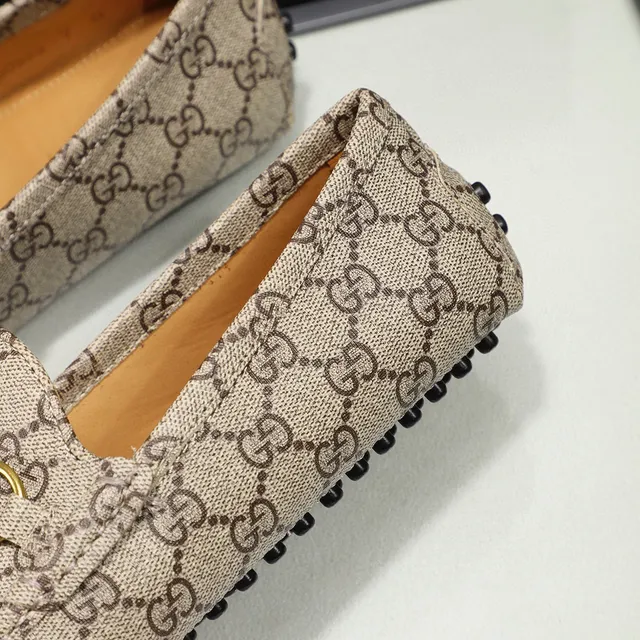 Gucci Horsebit 1955 Beige GG Monogram Loafers 5