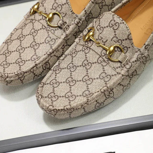 Gucci Horsebit 1955 Beige GG Monogram Loafers 8