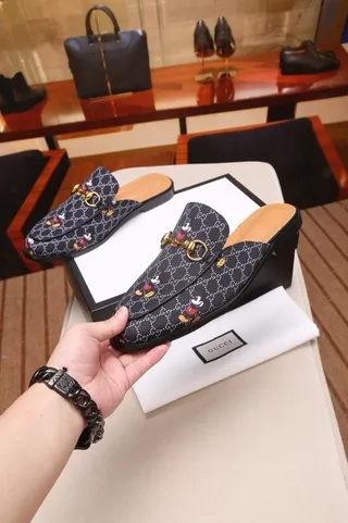 Gucci Horsebit 1955 Black GG Monogram Floral Embroidery Loafers 8