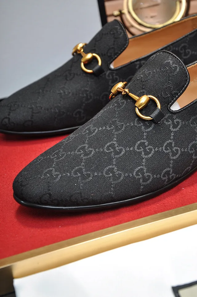 Gucci Horsebit 1955 Black GG Monogram Loafers 2