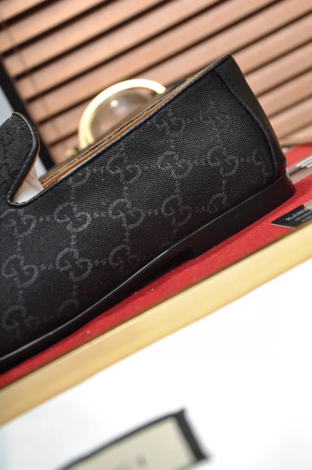 Gucci Horsebit 1955 Black GG Monogram Loafers 3